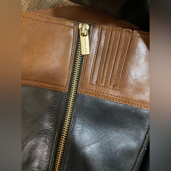 Michael Kors Fulton Two Tone Leather Riding Boots Size 10 - Picture 5 of 7